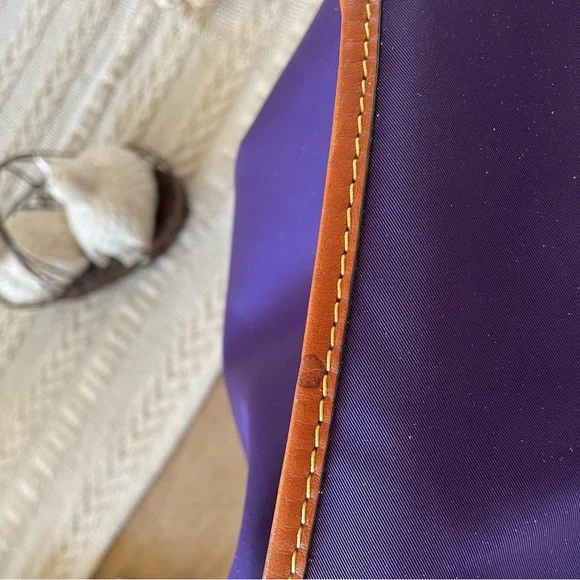 Dooney & Bourke Nylon Wayfarer Hobo - Plum/Purple with Floral Strap - Picture 8 of 14